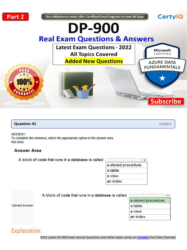 AZ-900 Exam Questions & Answers 2022 | PDF | Microsoft Sql Server ...