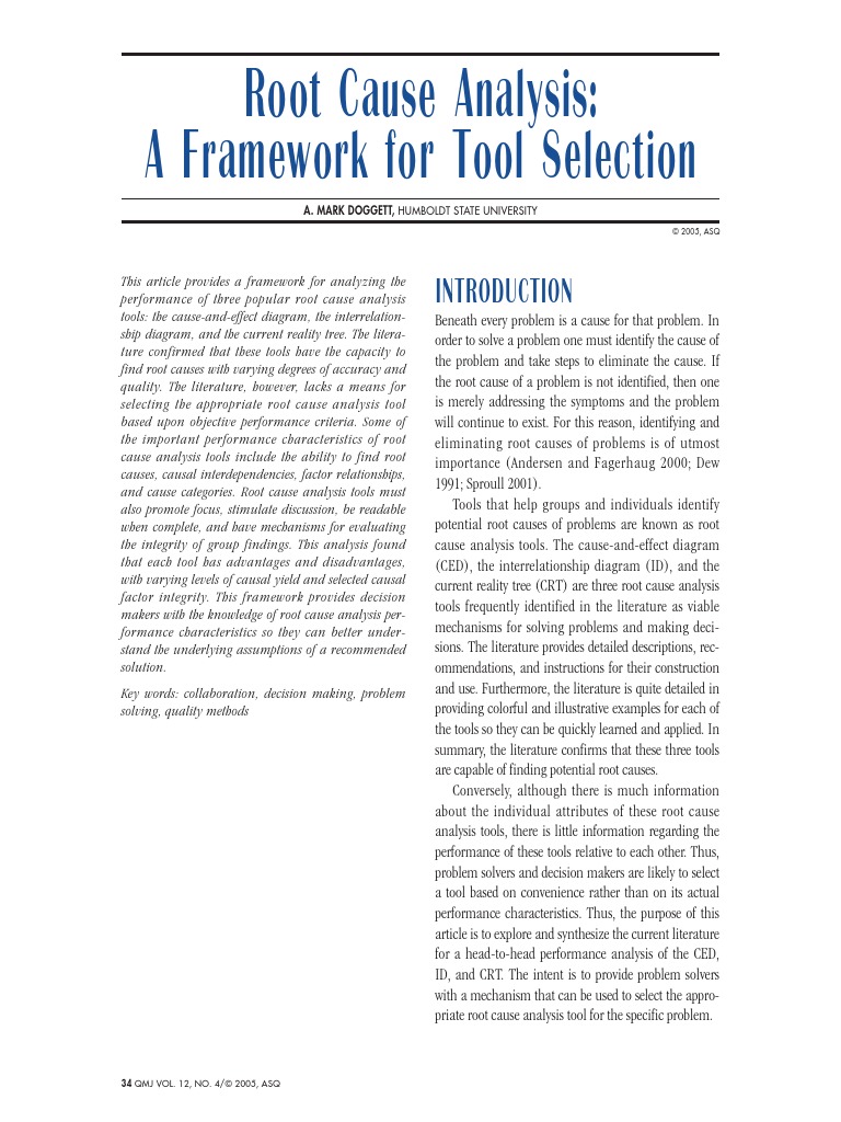 Root Cause Analysis VG | PDF | Causality | Analysis