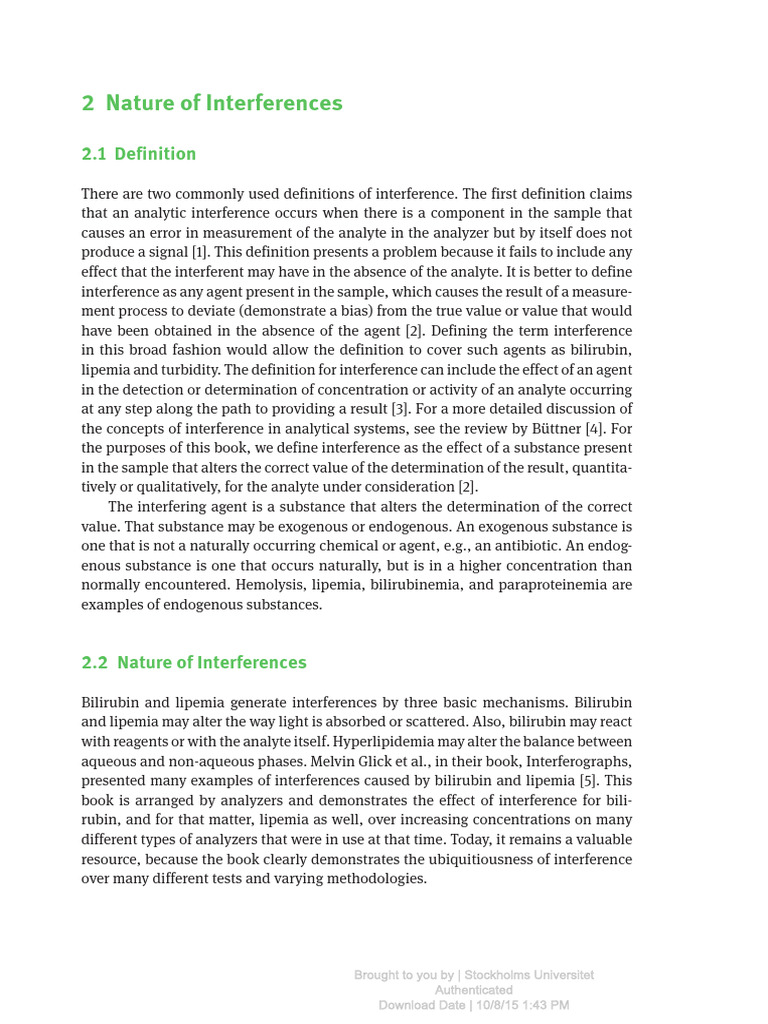 Interference in Analytical Measurements | PDF | Spectrophotometry ...