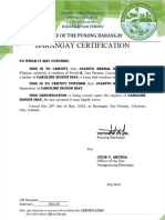 2018 Certification - Dependency (Caroline Sioson Ibay)