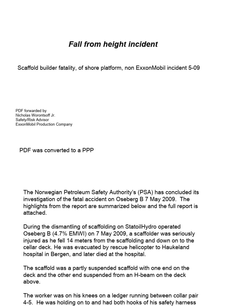 Scaffold Builder Fatality Report 2009 | PDF | Scaffolding | Safety
