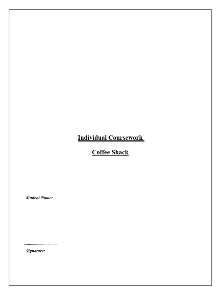Individual Coursework - Coffee Shack | PDF | Internal Rate Of Return ...