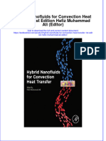 (Download PDF) Hybrid Nanofluids For Convection Heat Transfer 1St Edition Hafiz Muhammad Ali Editor Online Ebook All Chapter PDF