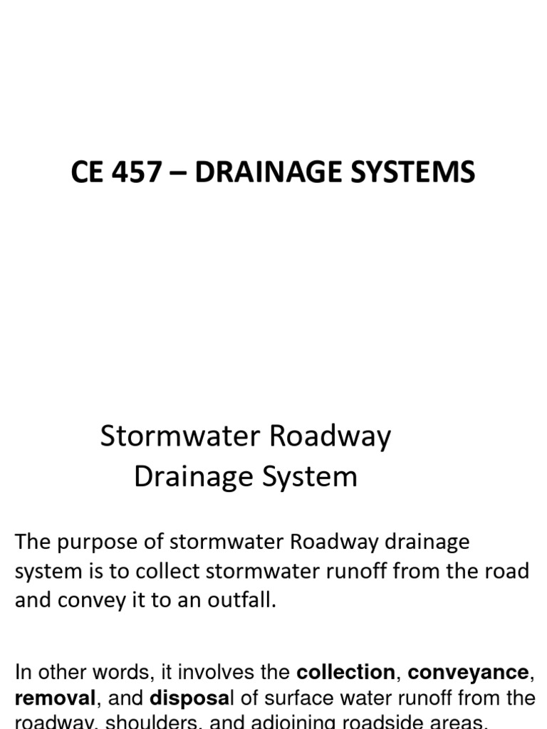 Stormwater Roadway Drainage Systems Guide | PDF | Storm Drain | Surface ...