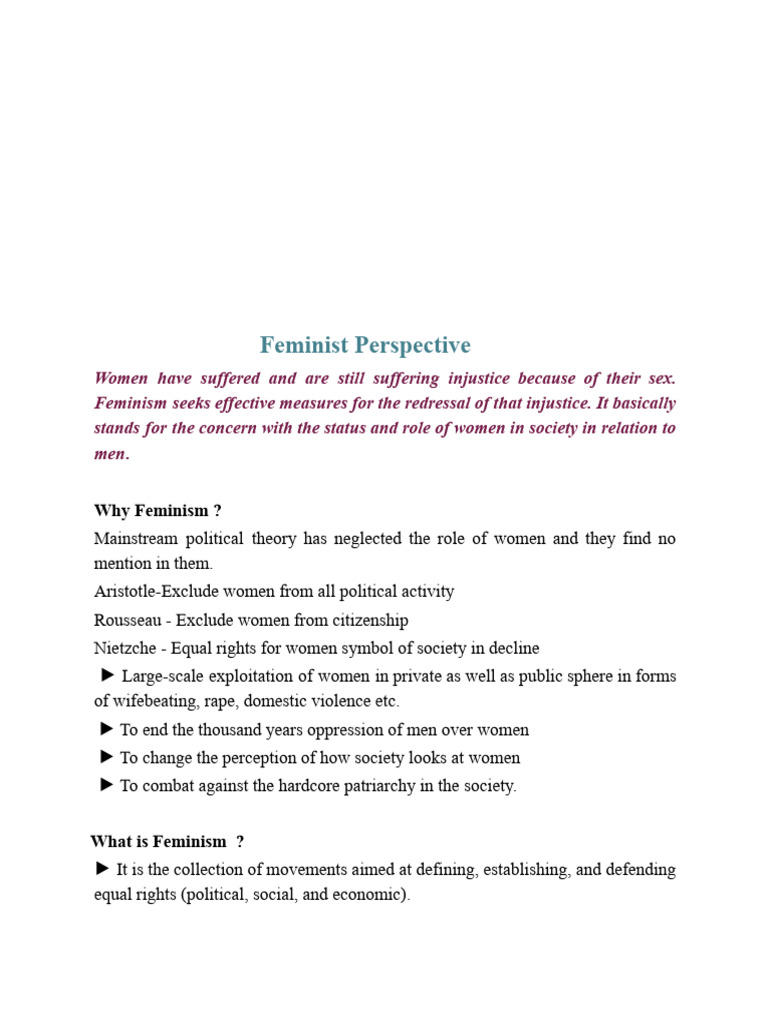 Feminist Perspective | PDF | Gender Studies | Feminism