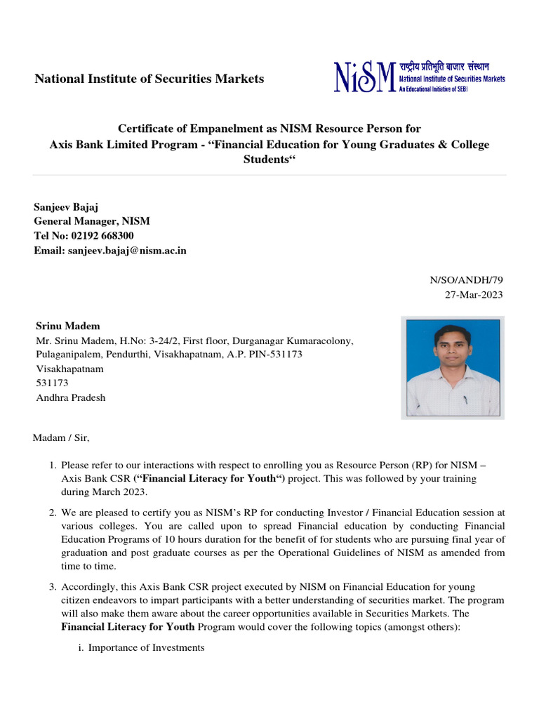 Empanelment Letter 17042024123047 | PDF | Financial Literacy | Capital ...