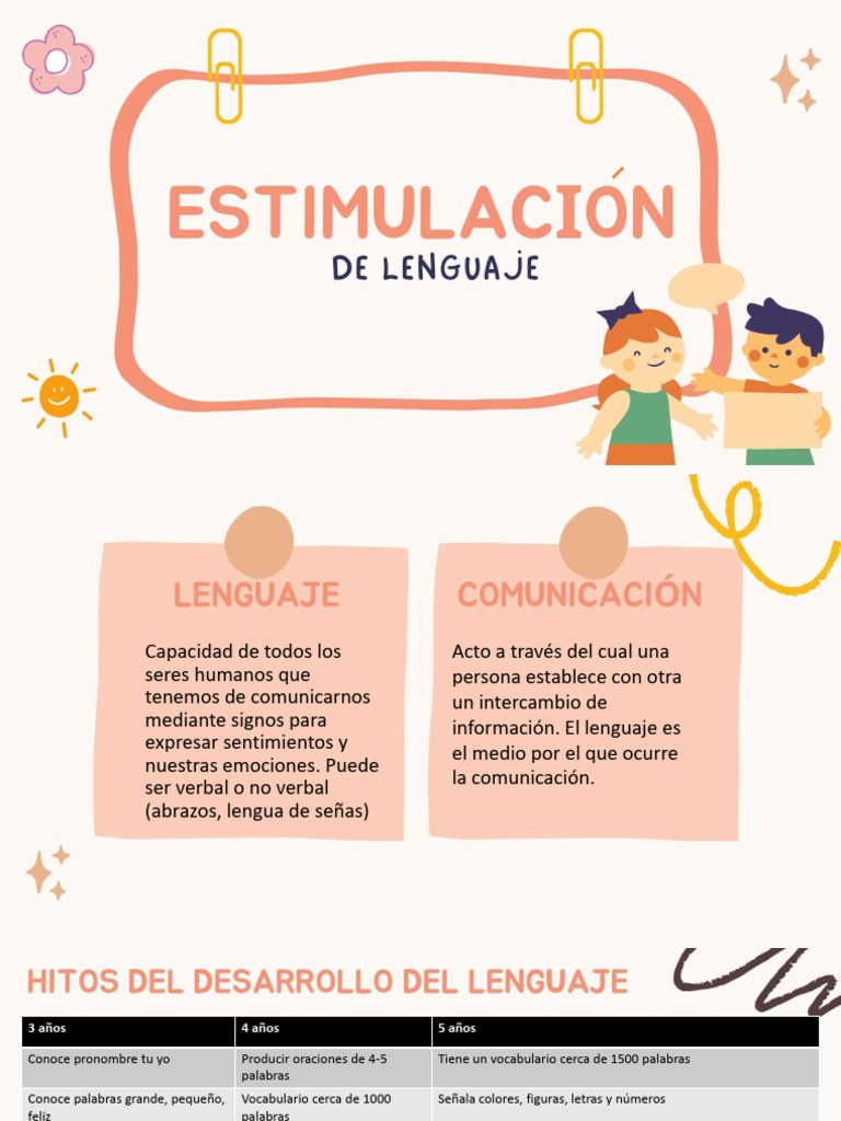 Estimulación del Lenguaje Infantil | PDF | Verbo | Comunicación
