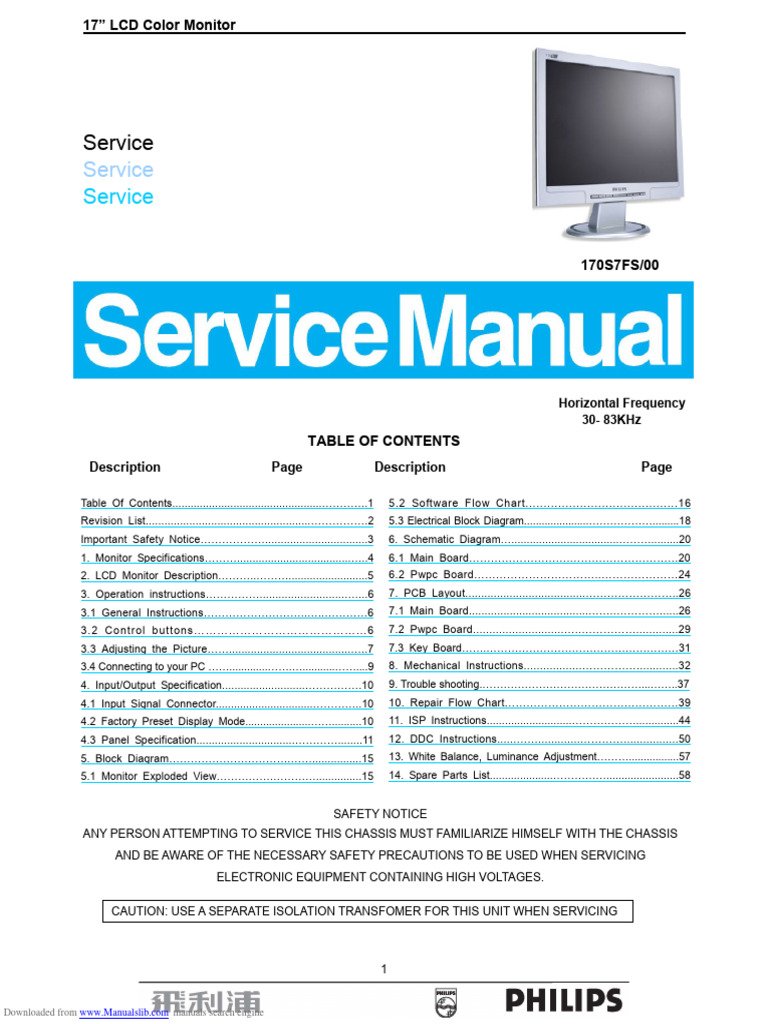 LCD Monitor Service Manual | PDF | Computer Monitor | Liquid Crystal ...