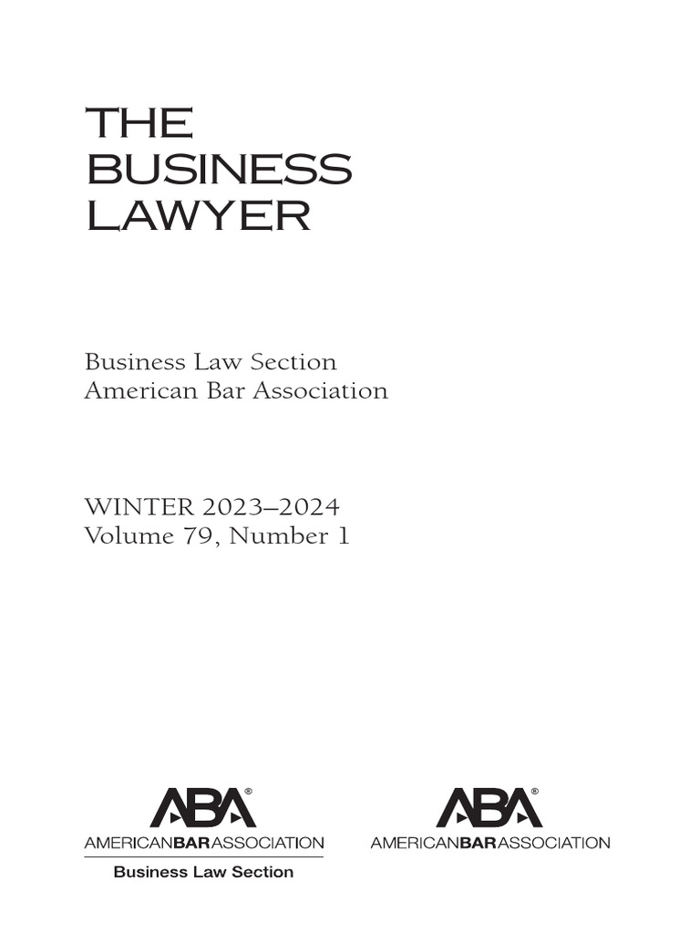 Business Lawyer Winter 2024 Issue | PDF | Insider Trading | Sec Rule 10b 5