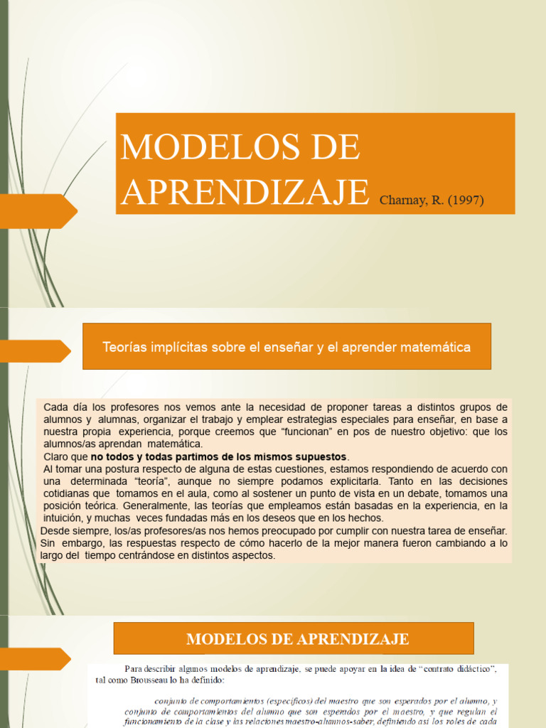 Modelos de Aprendizaje en Matemáticas | PDF | Aprendizaje | Experiencia