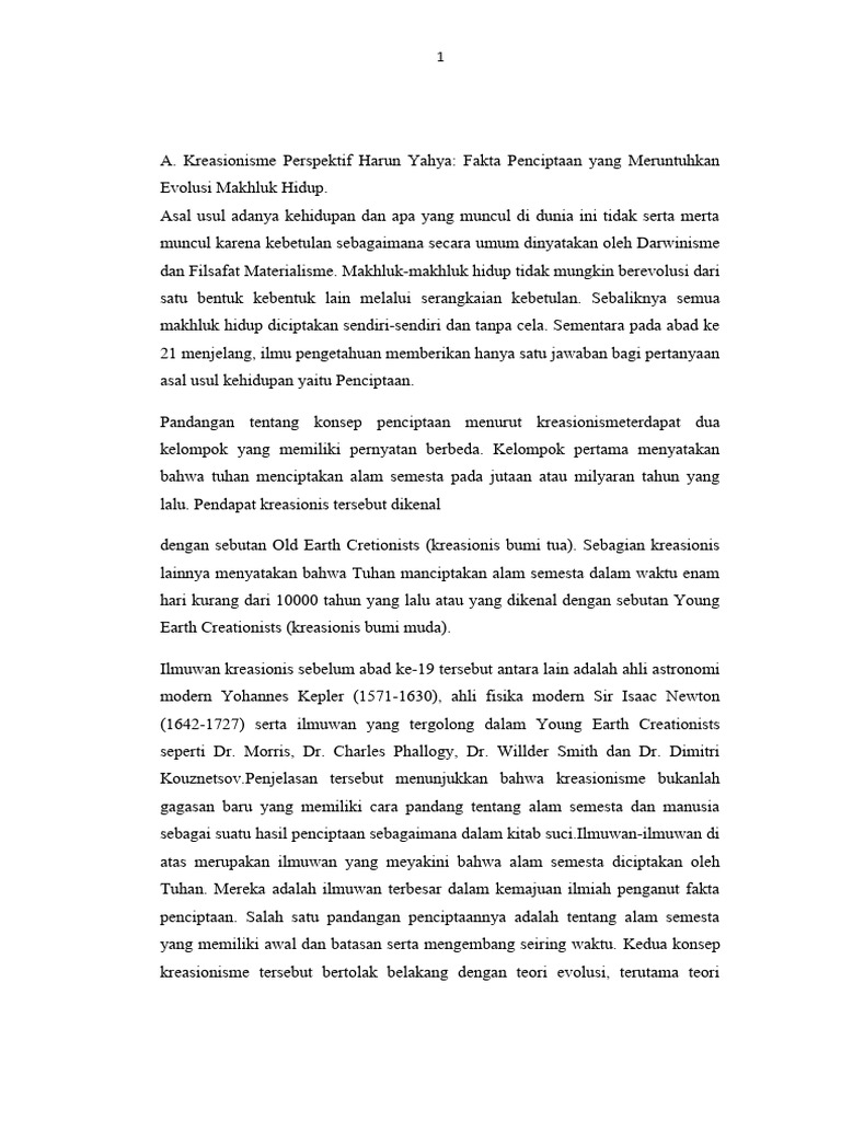 Kreasionisme Harun Yahya vs …