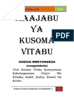 Maajabu Ya Kusoma Vitabu Godius Rweyongeza