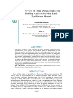 A Review of 3D Slope Stability Analyses Based On Limit Equilibrium Method