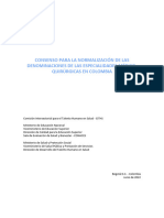 Concenso Normalizacion Denominaciones Especialidad Medico Quirurgicas Colombia