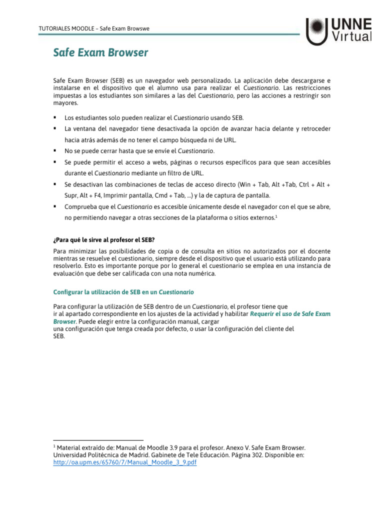 Uso y configuración de Safe Exam Browser | PDF | Ventana (informática ...