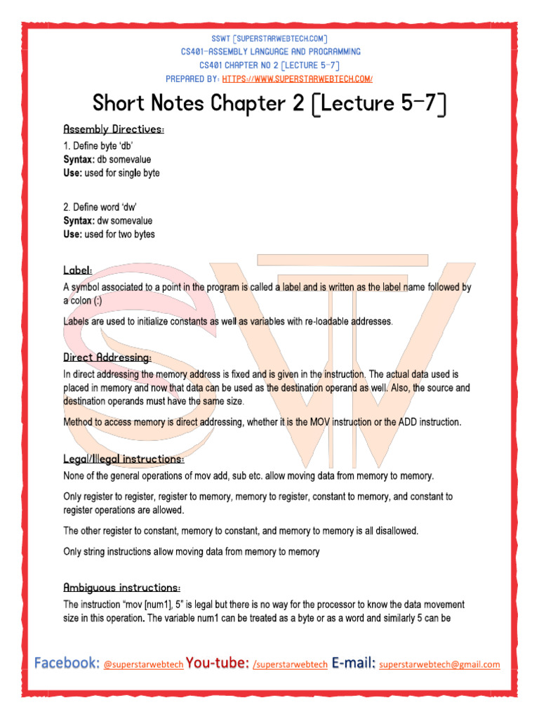 CS401 Short Notes CH 2 | PDF