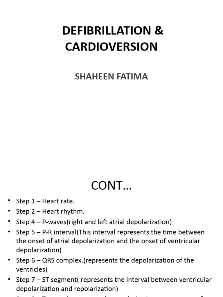 Defibrillation and Cardioversion PDF Electrocardiography Heart
