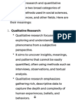 Qualitative and Quantitative Research