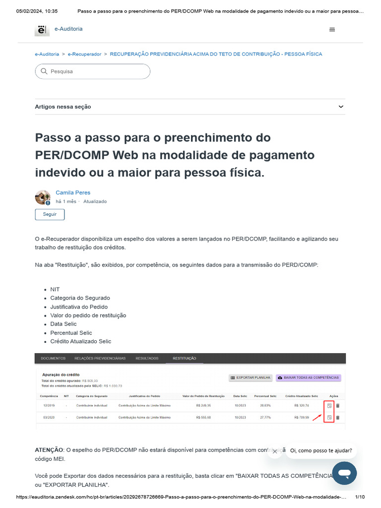 Preenchimento do PER/DCOMP Web | PDF | Emprego | Crédito