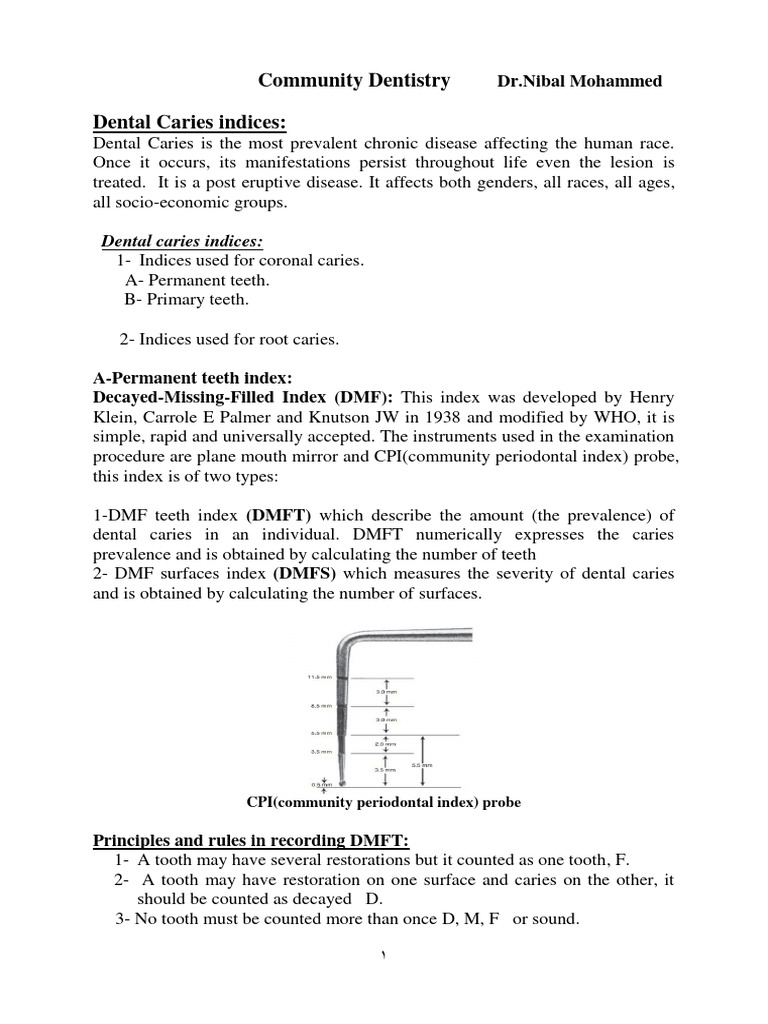 Dental Caries Indices Explained | PDF | Human Tooth | Mouth