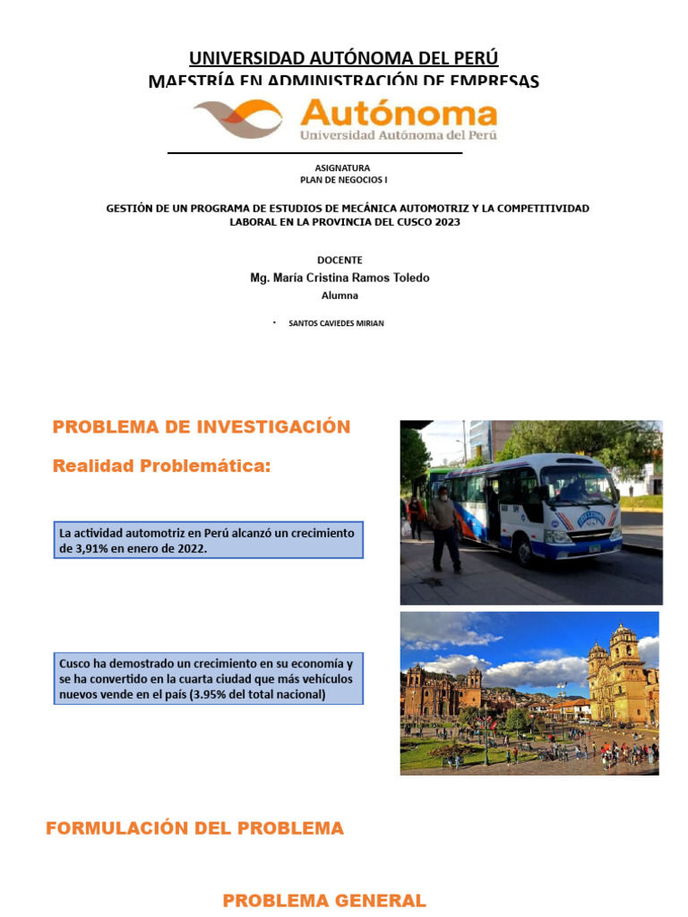 Gestión De Un Programa De Estudios De Mecánica Automotriz Y La