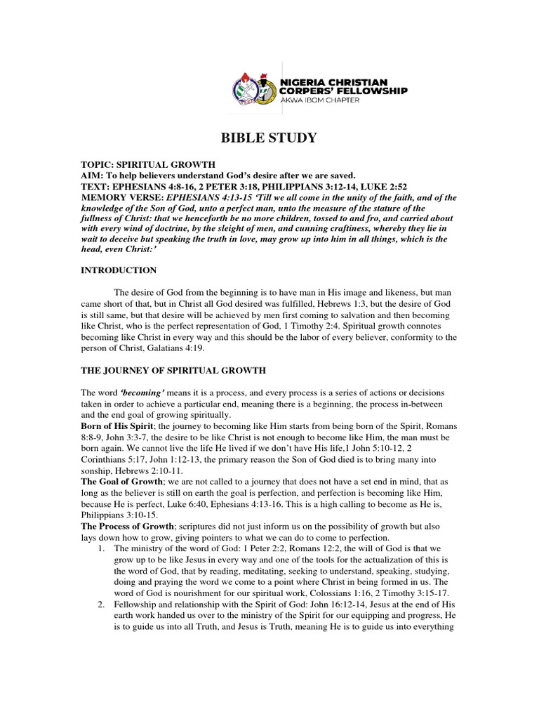 Spiritual Growth Pdf Jesus Religious Belief And Doctrine