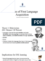 Theories of First Language Acquitision