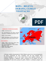 Europa - Relevo, Hidrografia, Clima e Vegetação