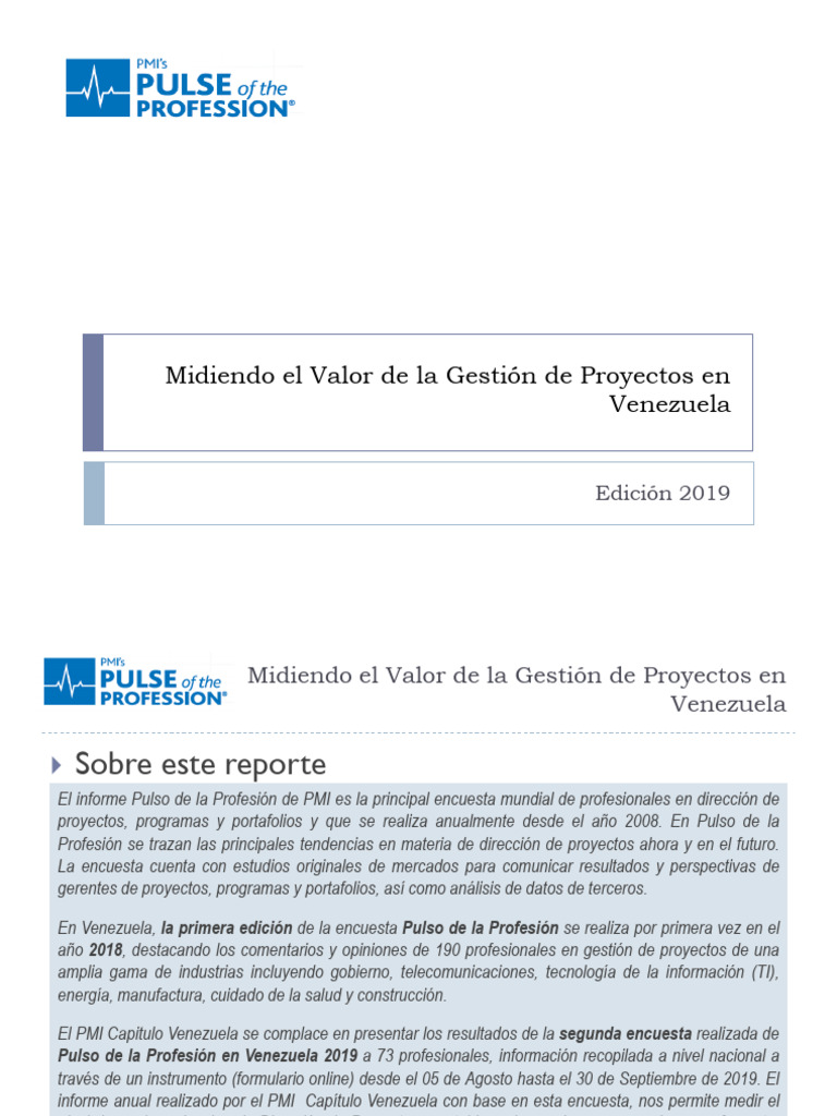 Valor de la Gestión de Proyectos en Venezuela | PDF | Profesional en el ...