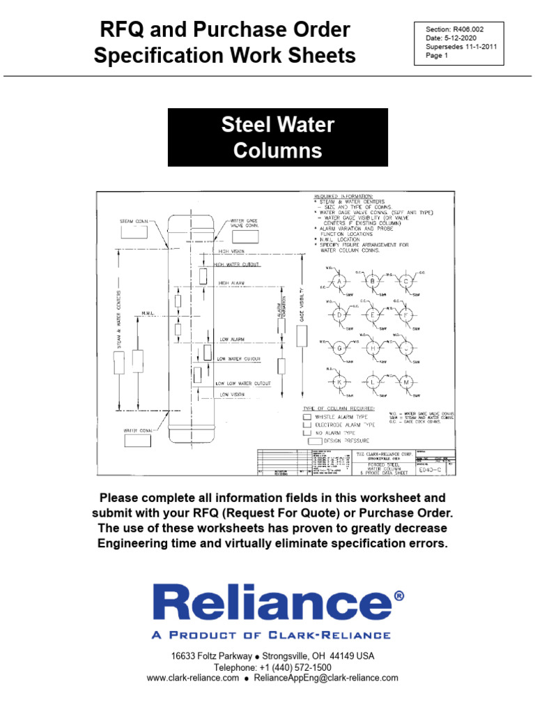 R406.002 Steel Water column5-12-20-TWIP SYSTEM 01 | PDF | Manufactured ...