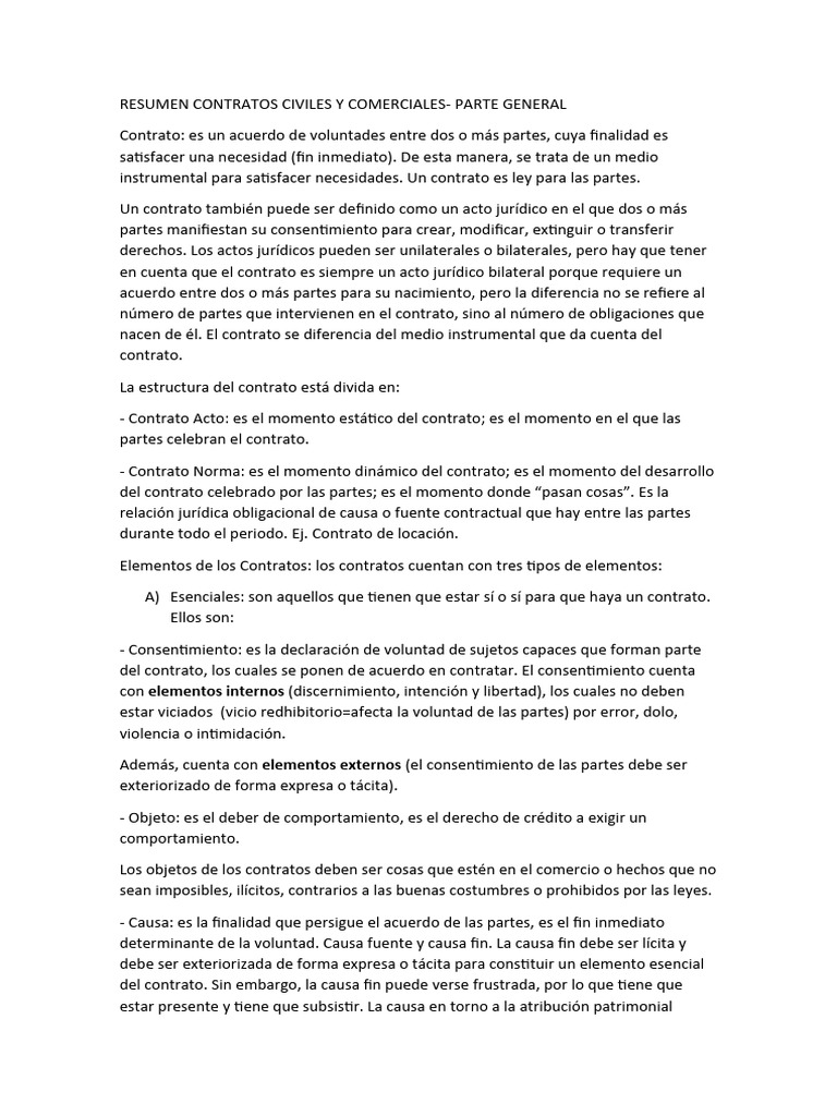 Resumen Ccyc PDF Consentimiento Ley Com n