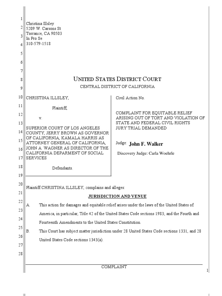 Civil Rights Complaint Against California Officials | PDF | Fourteenth ...