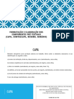 Formatação e Elaboração Dos Componentes Pré-Textuais (Capa, Contracapa, Resumo, Sumário)