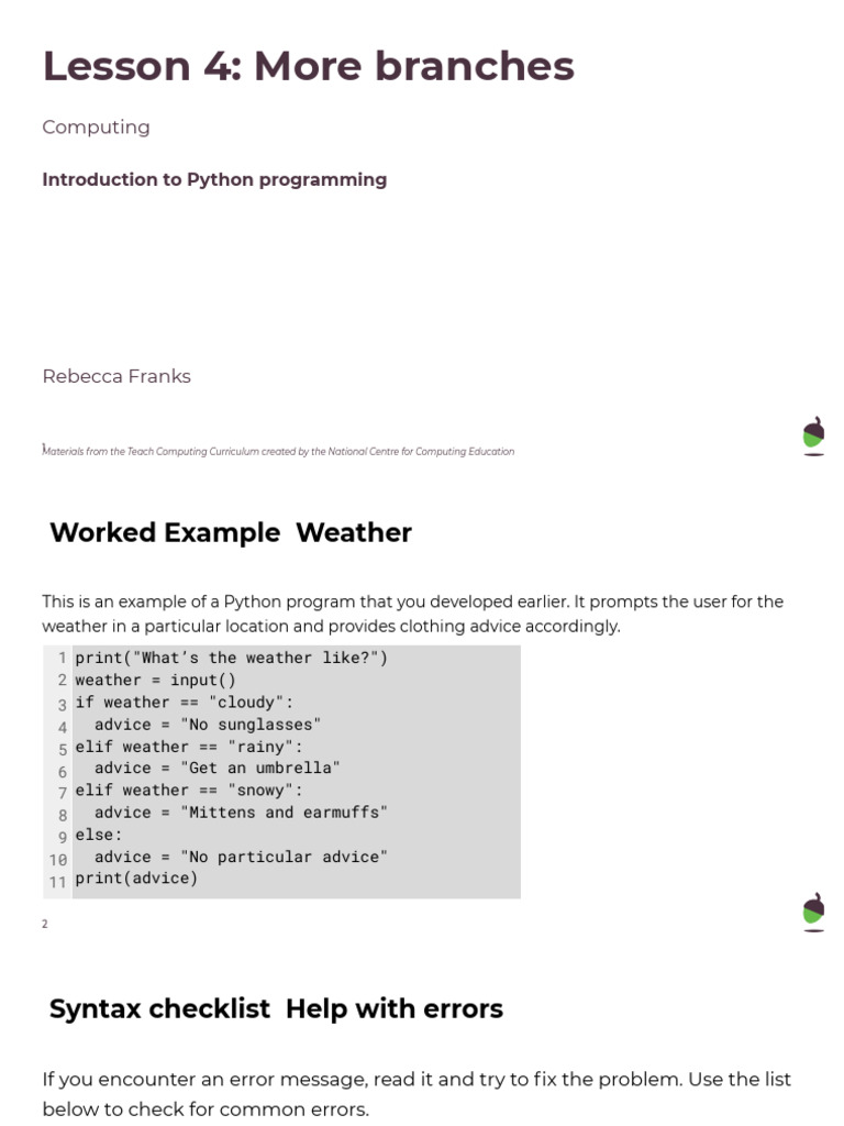 More Branches cmt32d Worksheet PDF | PDF | Computer Program | Programming
