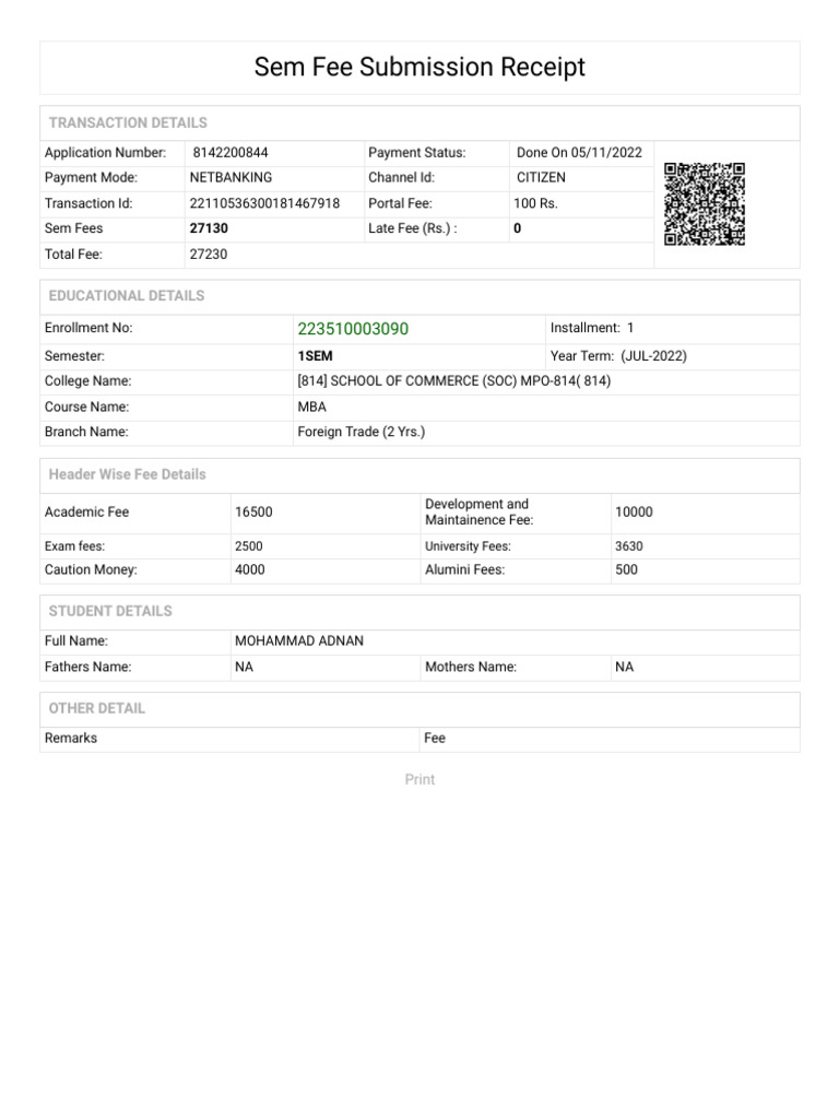 Payment Receipt | PDF