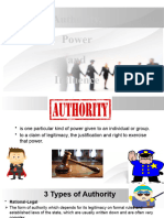 Authority, Power and Influence