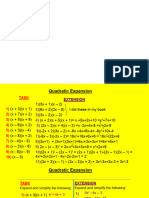 Expanding and Factorising Quadratics