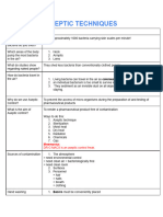 Summary - Aseptic Technique