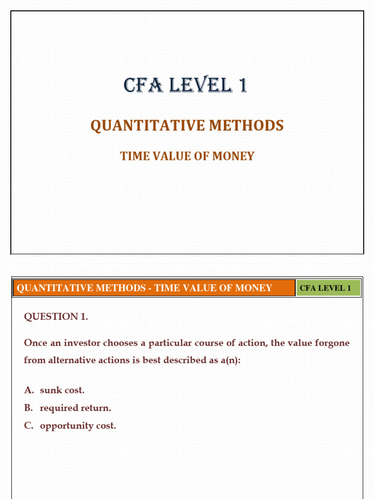 The Time Value of Money Review Class | PDF | Time Value Of Money | Risk ...