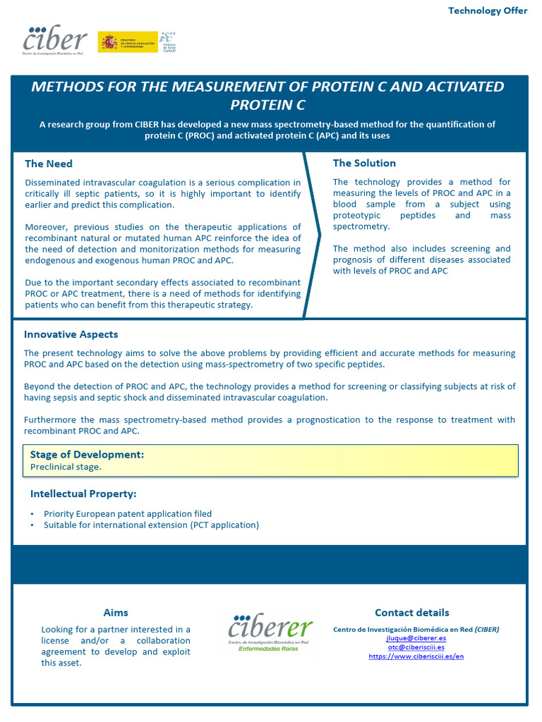 Methods For The Measurement of Protein C and Activated Protein C PDF