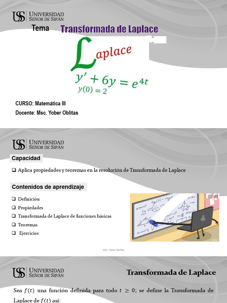 Transformada de Laplace en Matemática III | PDF | Transformada de ...