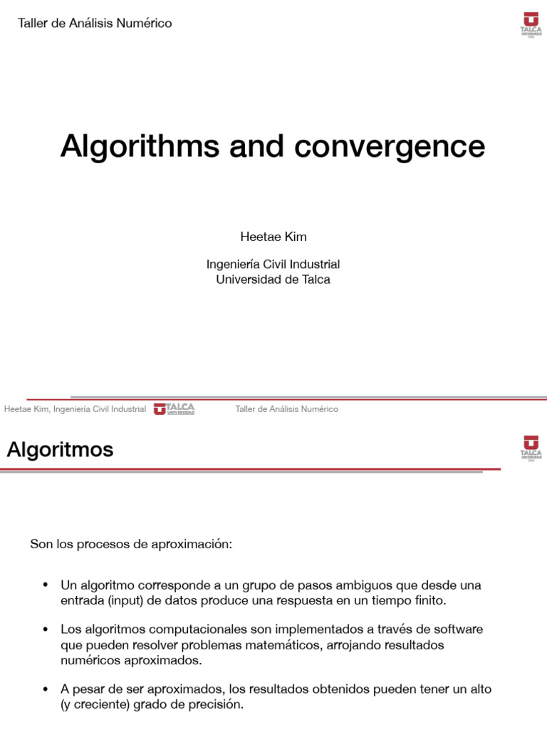 Taller de Análisis Numérico: Algoritmos | PDF | Limit (Mathematics ...