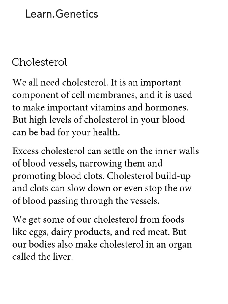 Cholesterol Pdf Cholesterol High Density Lipoprotein