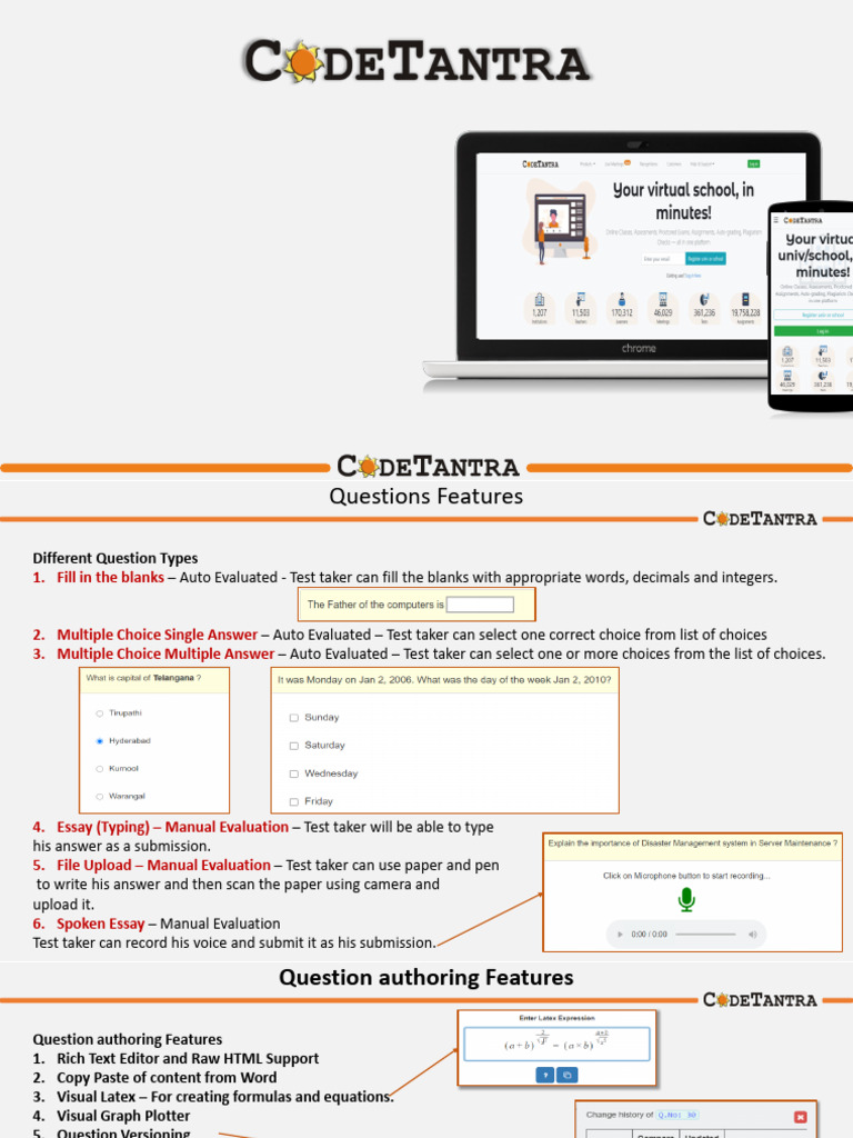 CodeTantra Online Proctored Exam | PDF | Multiple Choice | Computing