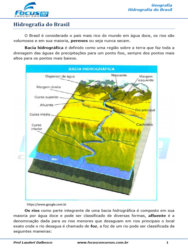 Hidrografia do Brasil: Bacias e Rios | PDF | Bacia hidrográfica | Rio