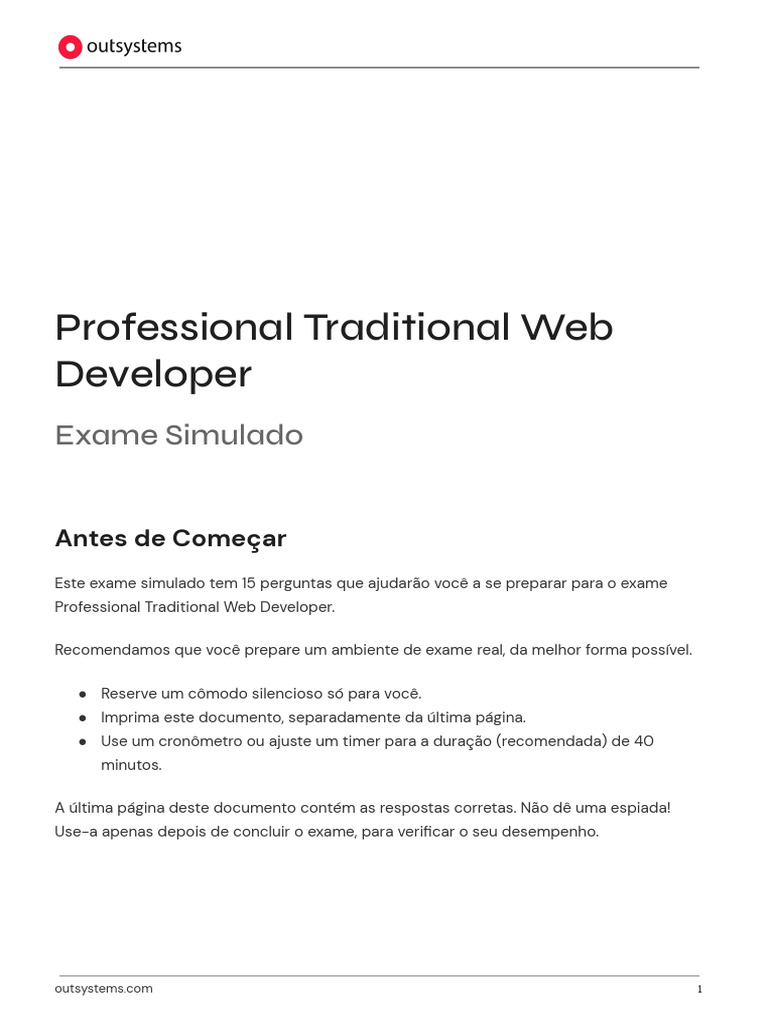 Simulado para Desenvolvedor Web Profissional | PDF | Bancos de dados ...