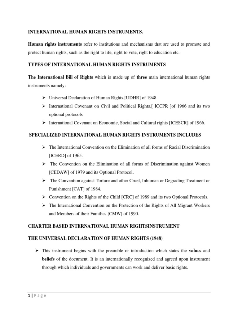 Overview of the International Bill of Rights | PDF | Human Rights | Treaty