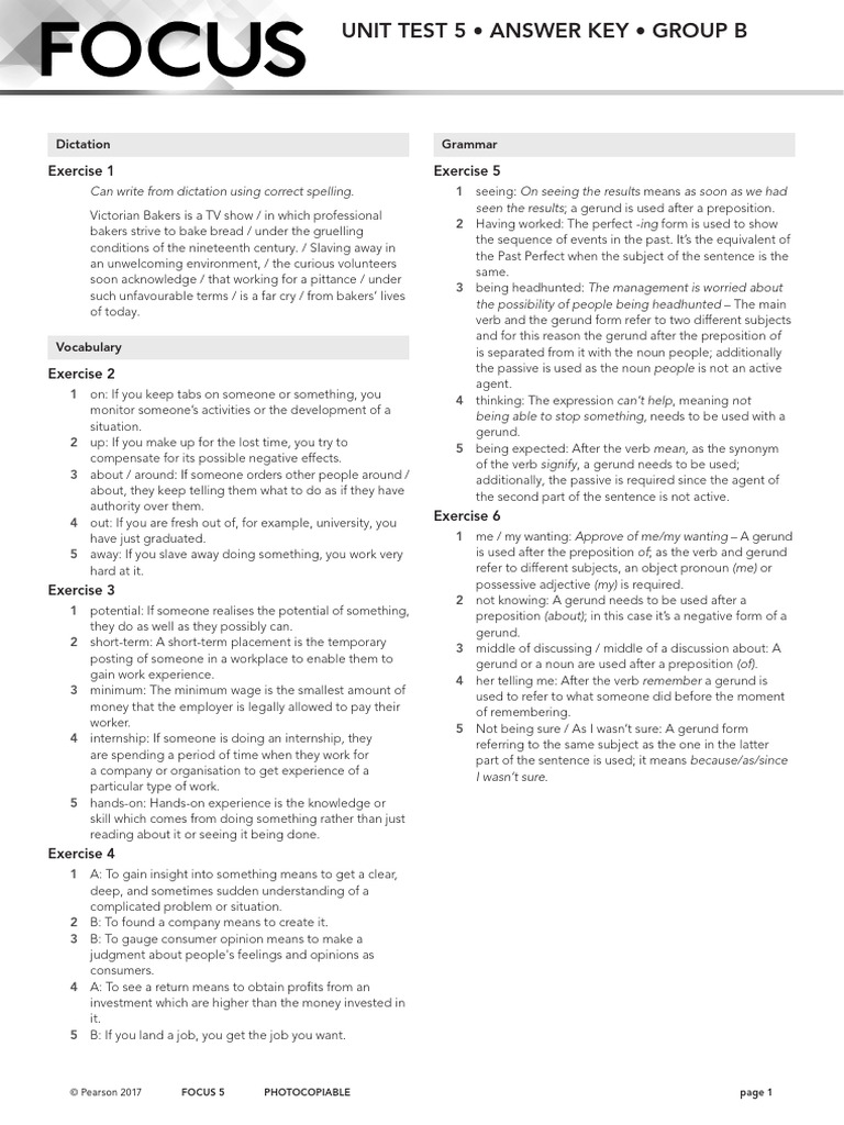 FOCGB5 AK Utest 5B | PDF | Verb | Morphology