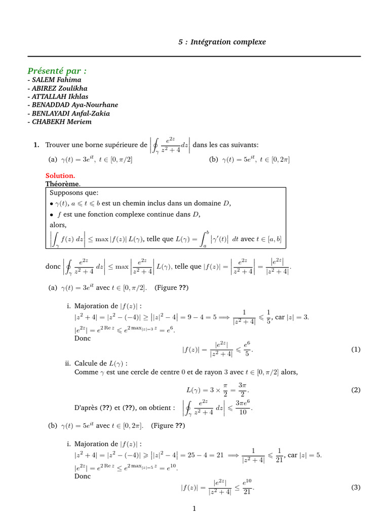 Analyse complexe : Intégration et indices | PDF | Physique mathématique ...