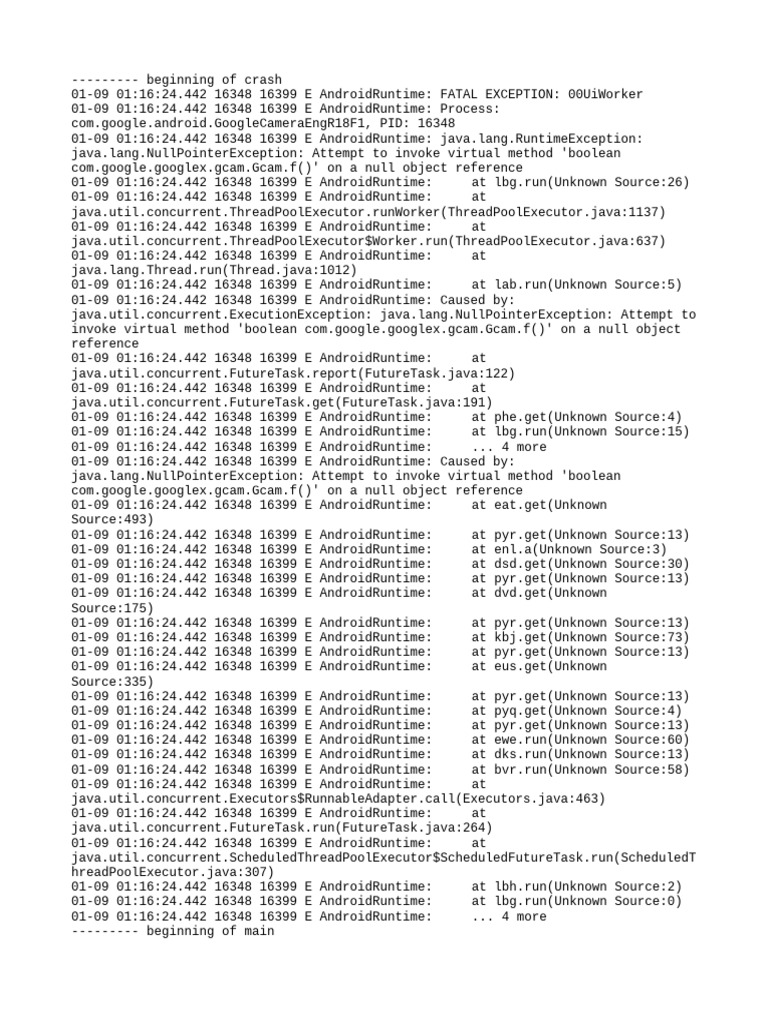Google Camera NullPointerException Error | PDF | Java (Programming ...